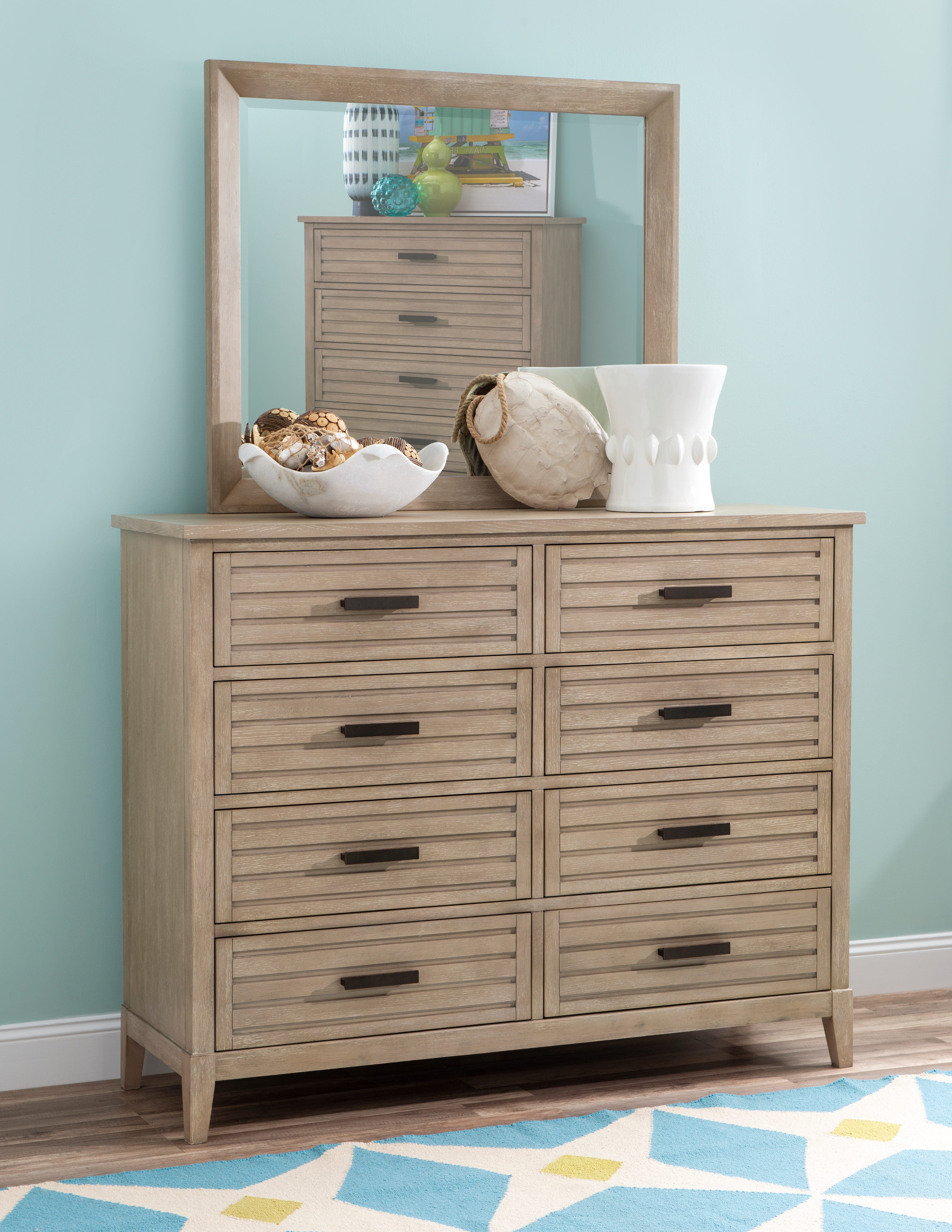 Coastal Sand 8 Drawer 58 Dresser