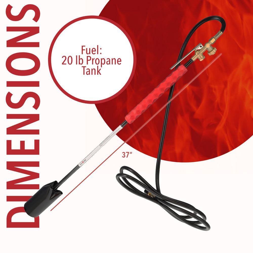 GASONE 500K BTU Propane Torch Burner with Flint Striker for 5 lbs. - 40 lbs. Propane Tanks GT-500-H