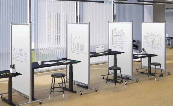 Luxor MD4072W Mobile Magnetic Whiteboard Room Divi...