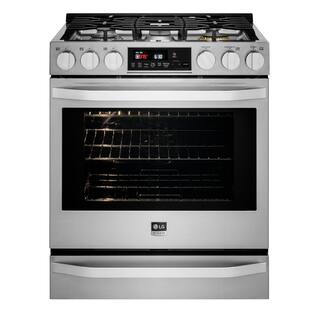 LG STUDIO 30 in. 6.3 cu. ft. Smart Slide-In Gas Range with ProBake Convection Oven and Self-Clean in Stainless Steel LSSG3017ST