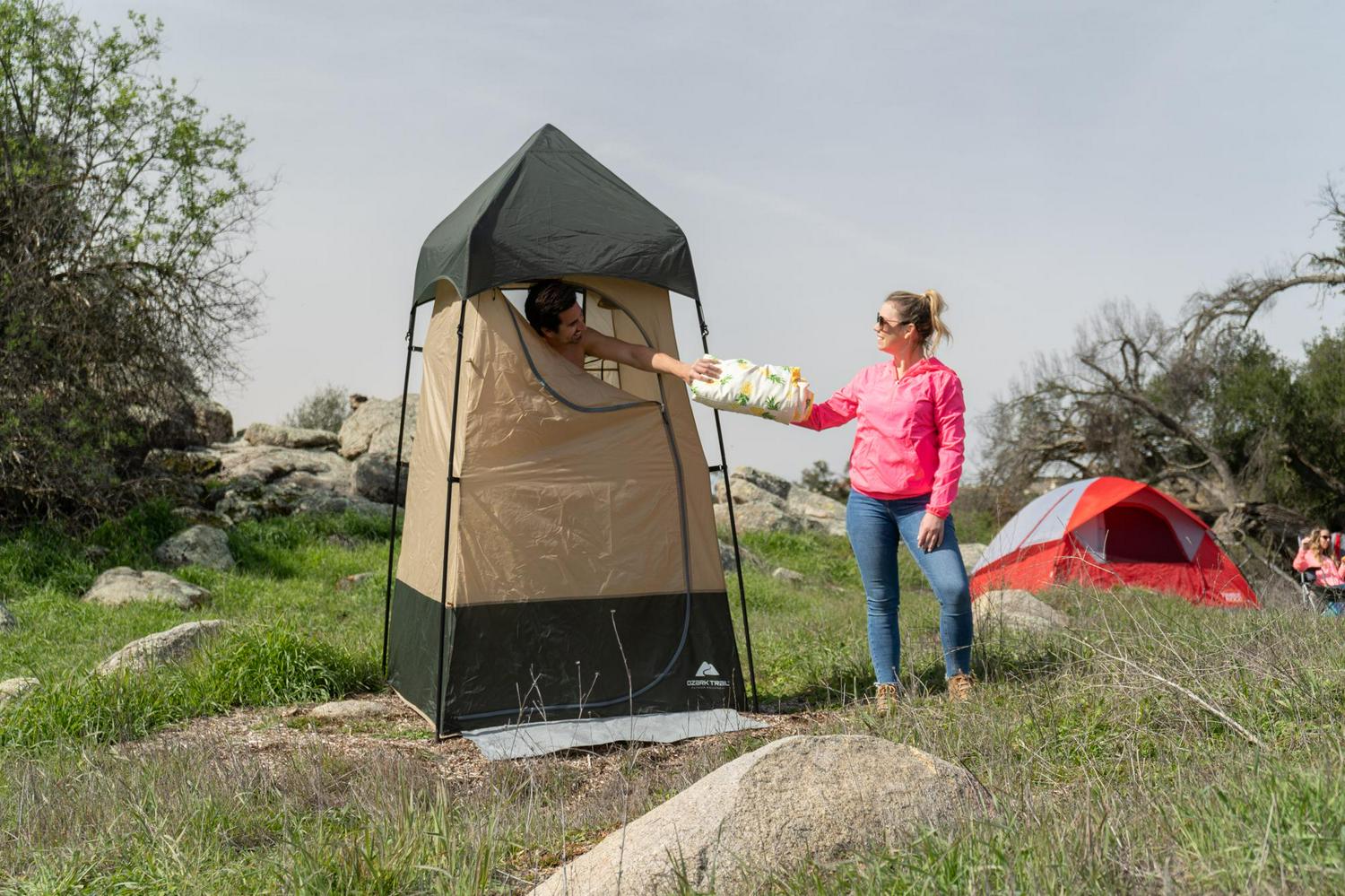 Ozark Trail Hazel Creek Lighted Shower Tent One Room， Green