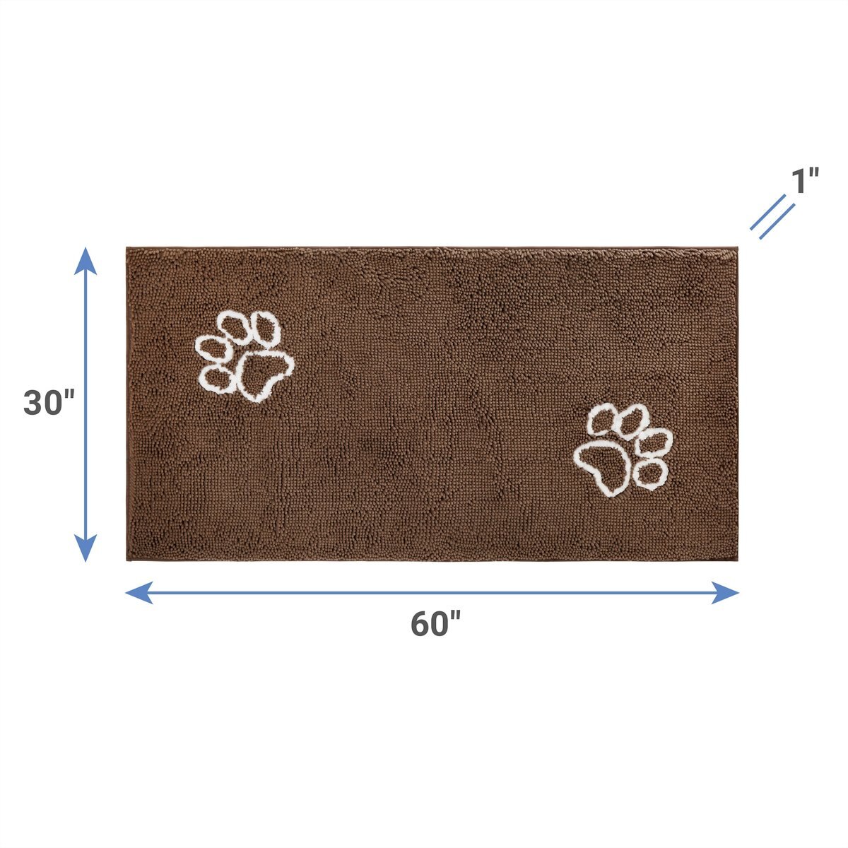 Frisco Microfiber Chenille Paw Print Doormat Runner