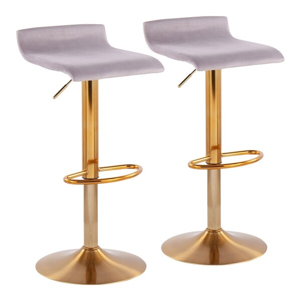 Silver Orchid Tower Ale Gold Adjustable Bar Stool - Set of 2