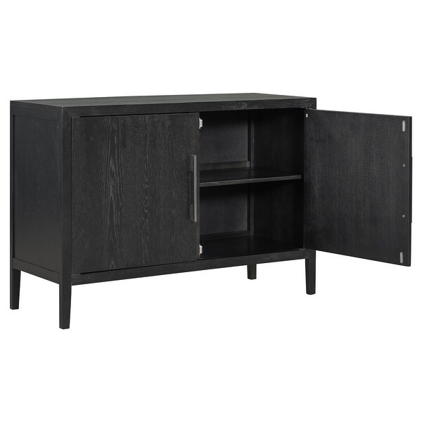 Wooden Storage Cabinet Sideboard with 2 Metal handles and 2 Doors