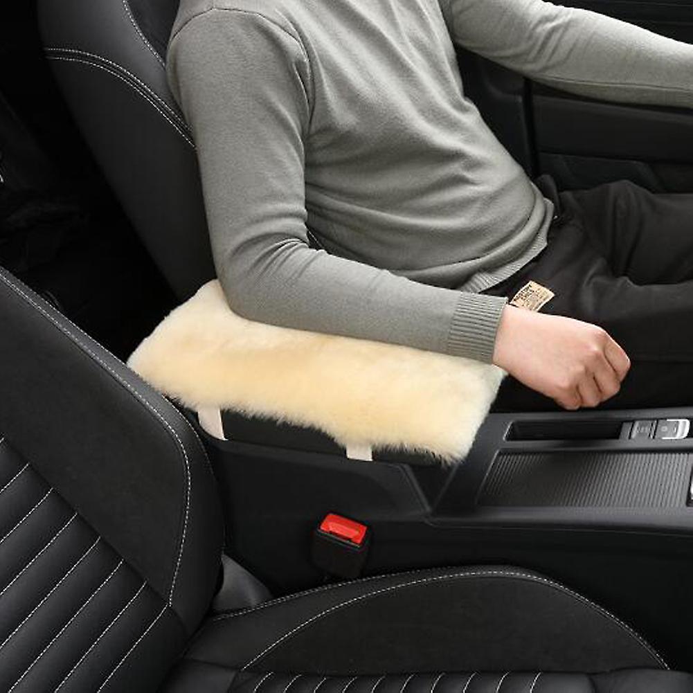 Car Armrest Cover Plush Auto Center Console Protective Cover Car Arm Rest Cushion Pad Car Interior Accessory For Women Girl Pink