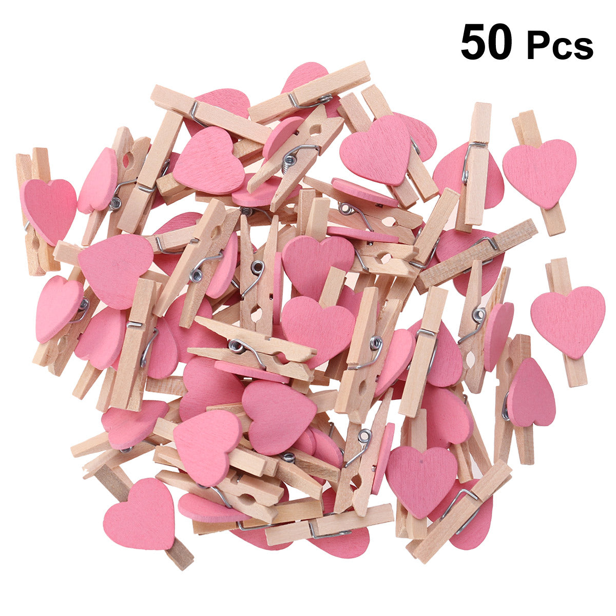 OUNONA Wooden Heartclips Photo Mini Clothes Clipclothespins Love Picture Craft Clothespin Cloth Pictures Small Wood Colored