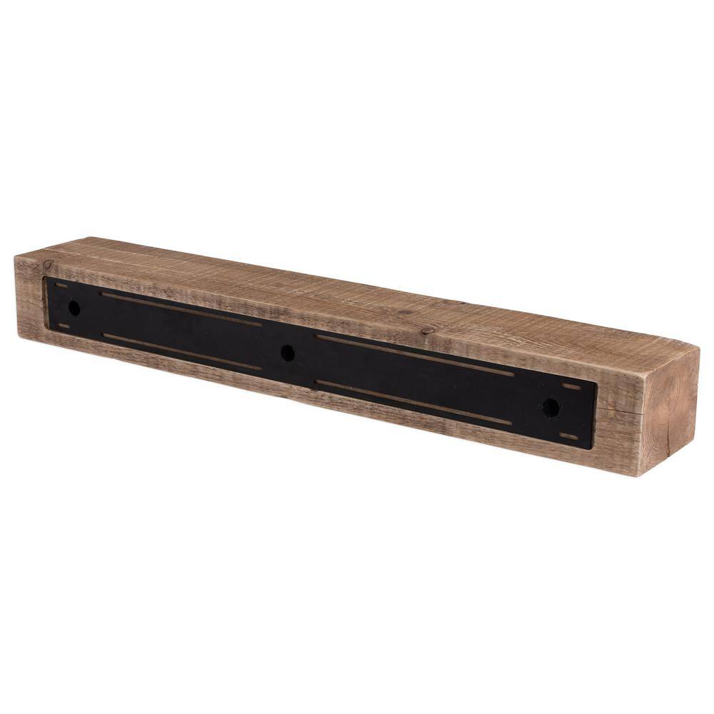 Dogberry Collections Solid Timber 48 in. x 6 in. Aged Oak Mantel m-sold-4806-agok-none