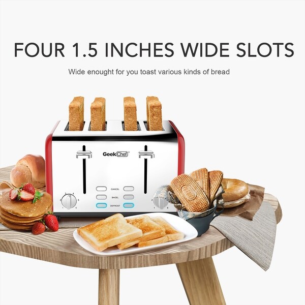 4-slice stainless steel toaster