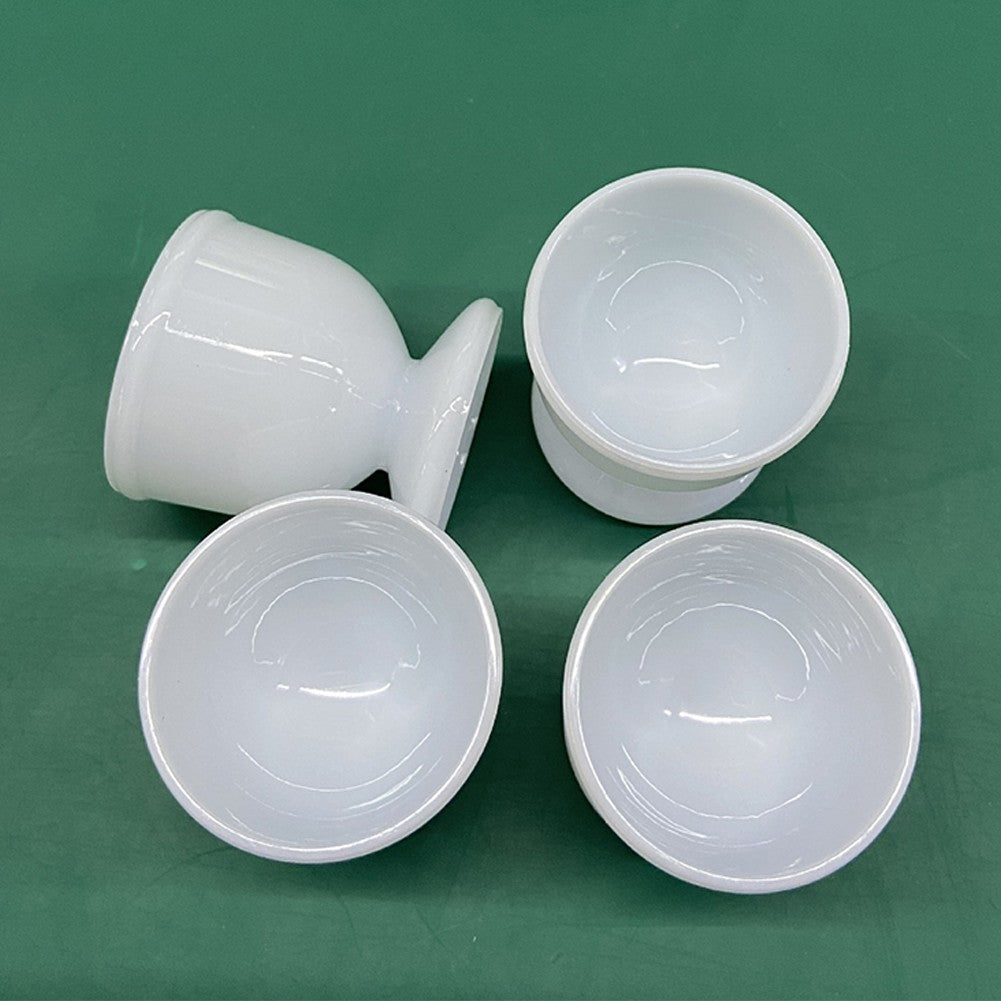 Sufanic 4Pcs Porcelain Soft Hard Boiled Egg Cup Holder Stand Set for Kitchen Breakfast，White