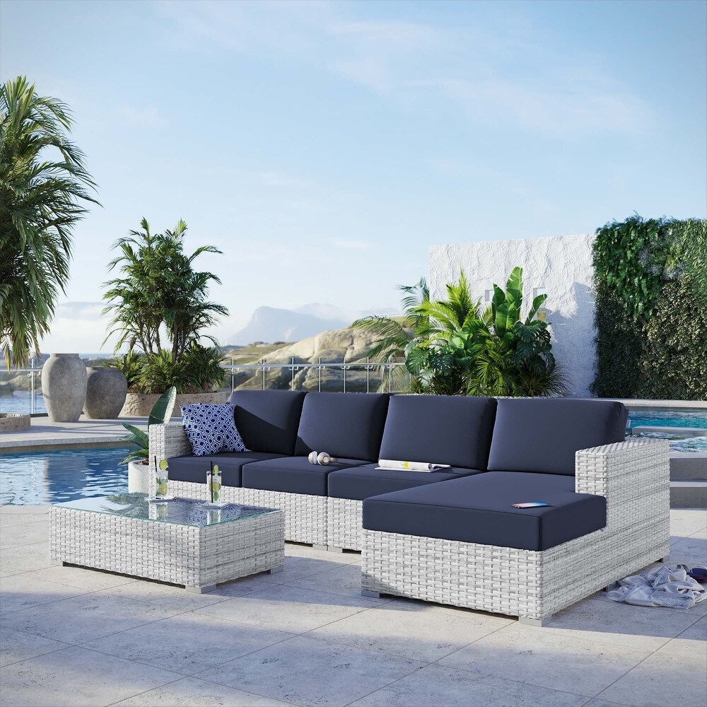 Convene 4 Piece Outdoor Patio Sectional Set