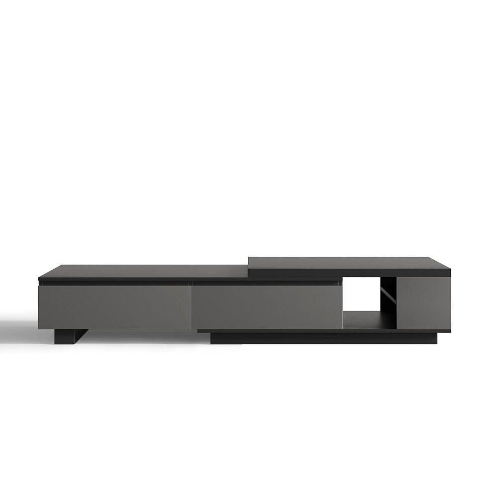 Coffee Table  Adjustable Length  Large Capacity Storage  Black  Gray