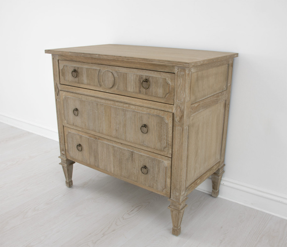 Admon White Small Accent Table   Farmhouse   Accent Chests And Cabinets   by Peachtree Fine Furniture  Houzz