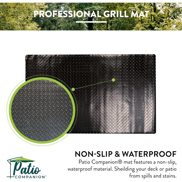 Patio Companion Professional Heavy Duty 48 29 Under Grill Mat 5 Year Warranty Fire Resistant Oil proof Waterproof Non slip Bbq Protector