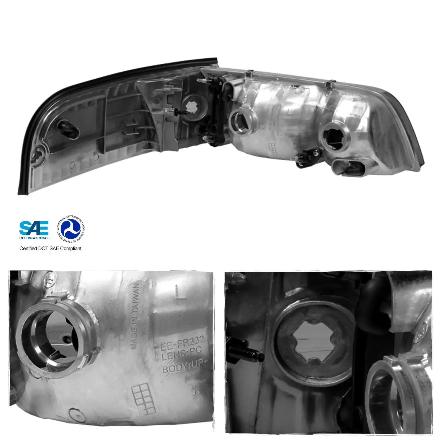 For 1998-2011 Ford Crown Victoria Smoked Headlights + LED Tail Brake Lamp Pair