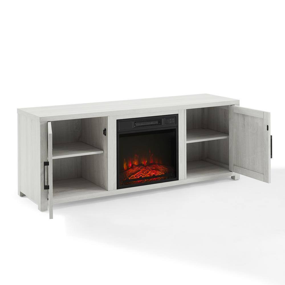 CROSLEY FURNITURE Gordon 58 in. Whitewash TV Stand Fits TV's up to 65 in. with Fireplace KF100758WW