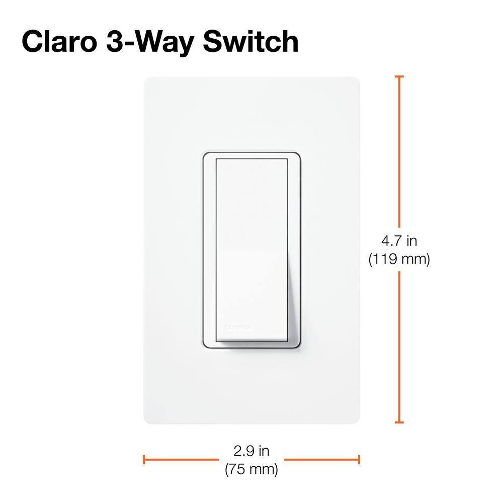 Lutron Claro OnOff Switch 15 Amp3 Way White (CA-3PS-WH) CA-3PS-WH