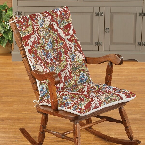 2-Piece Tapestry Rocking Chair Cushions - 18.000 x 10.000 x 9.000