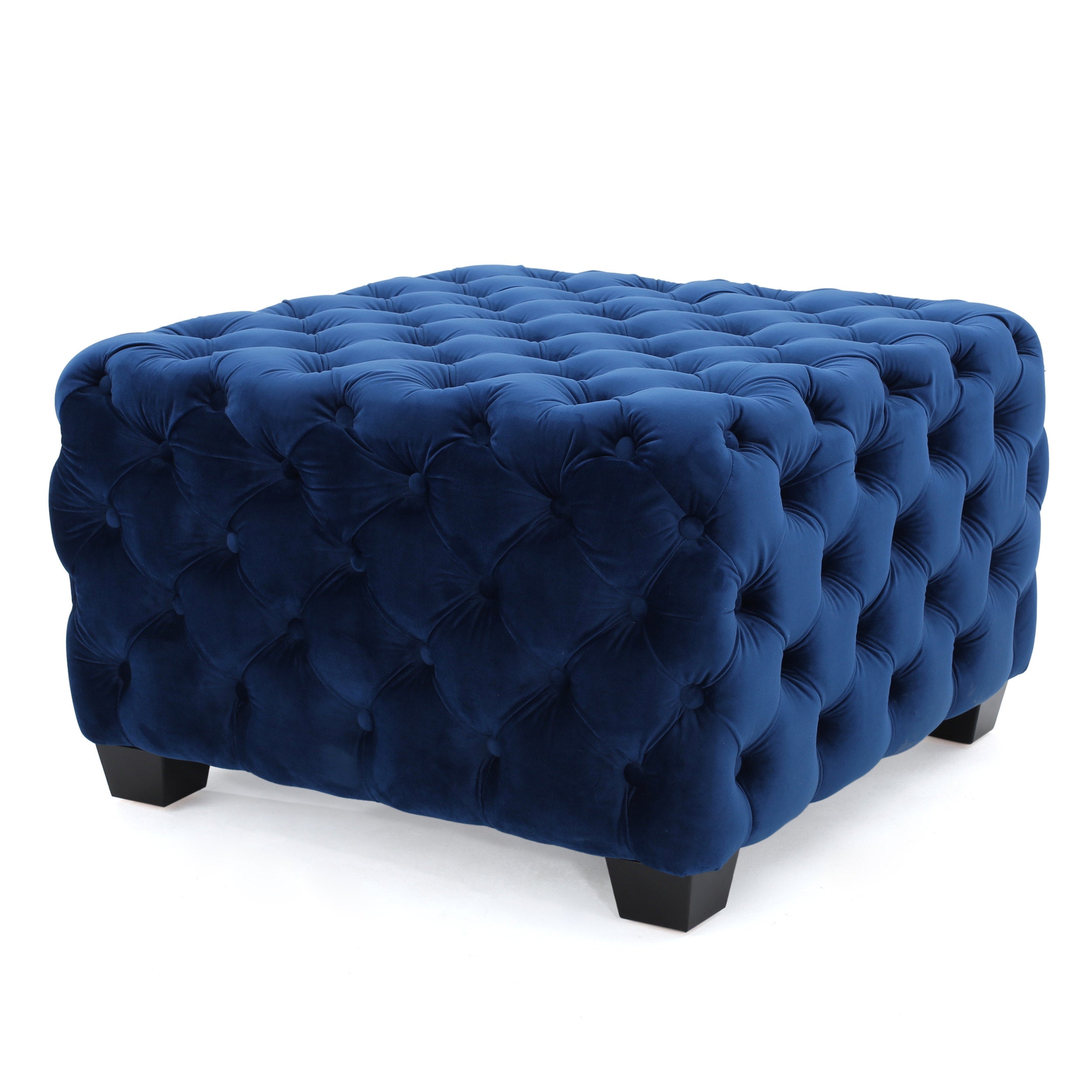 Provence Tufted New Velvet Fabric Ottoman Pouf