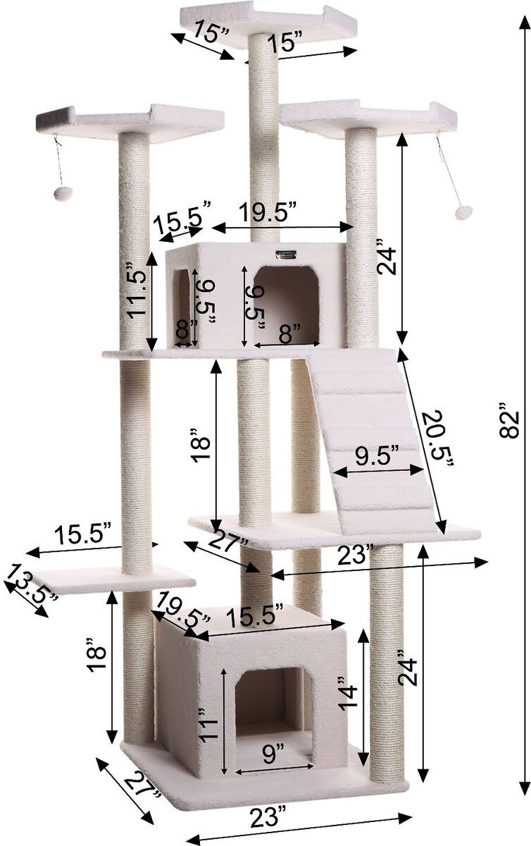 Armarkat 82-in Classic Cat Tree， Ivory