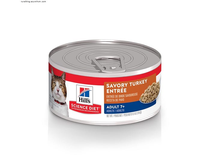 Hills® Science Diet® Adult 7+ Savory Turkey Entrée Canned Cat Food， 5.5 oz.