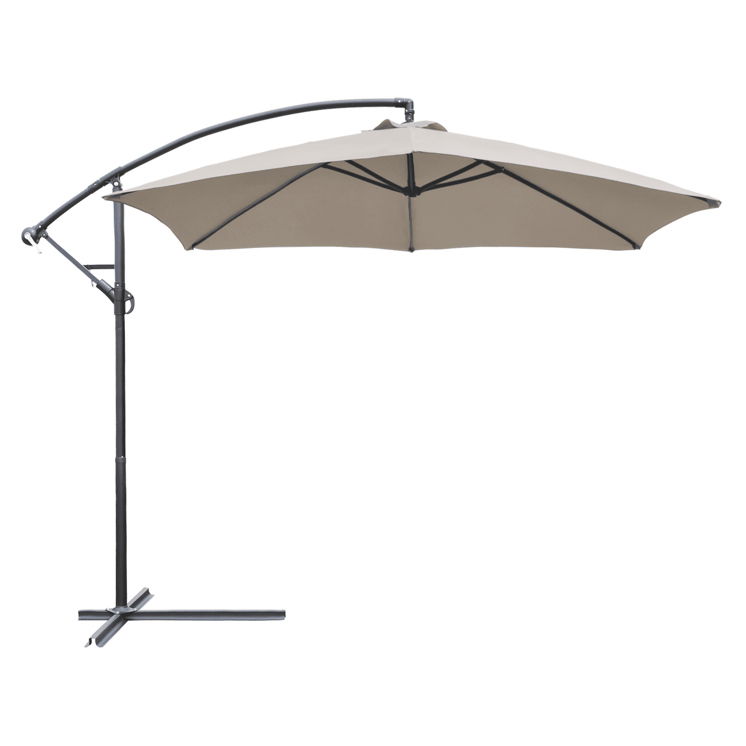 Lacoo10-Foot Offset Hanging Polyester Market Outdoor Patio Umbrella with Steel Frame and Easy Tilt,Beige