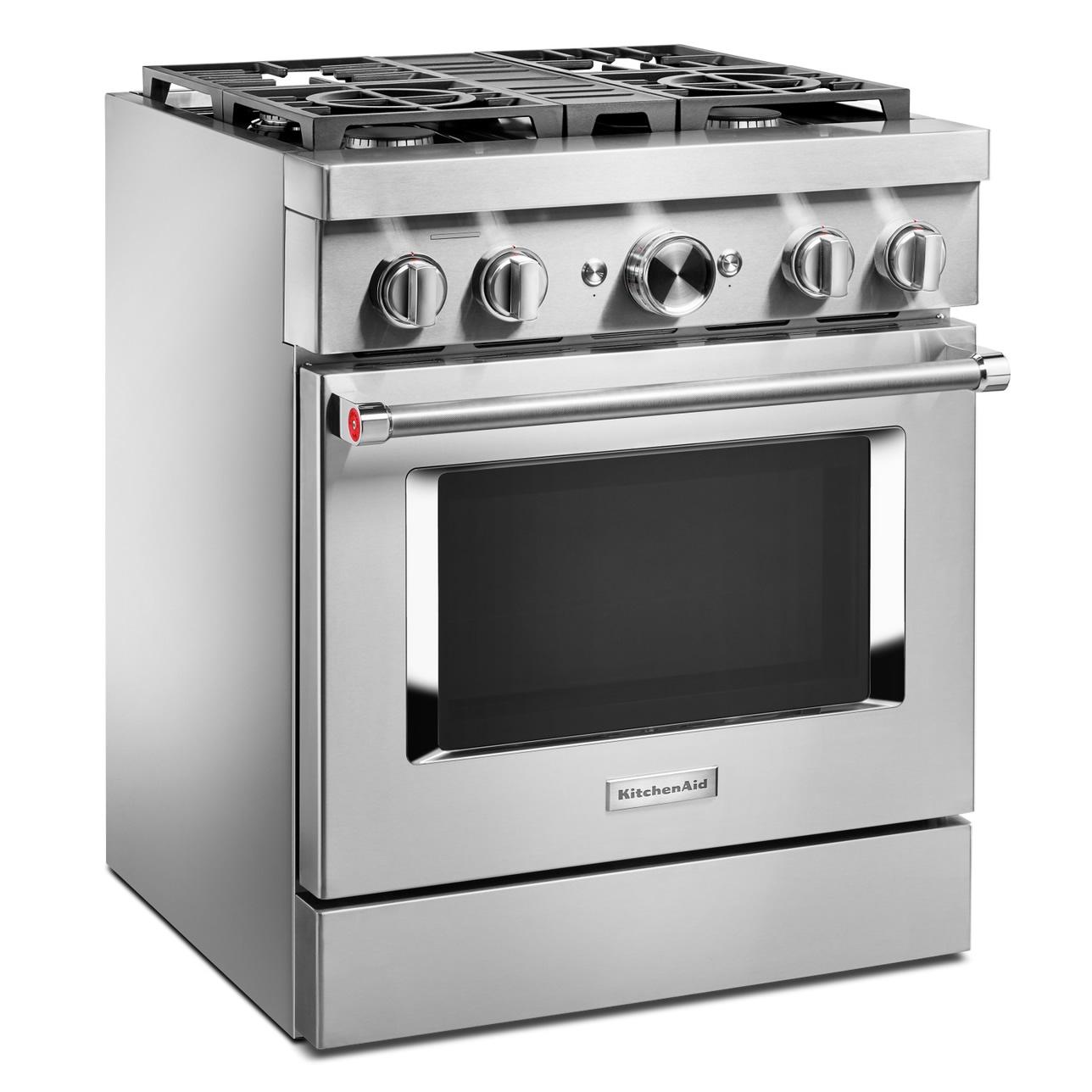 KitchenAid 30-inch Freestanding Dual Fuel Range with Even-Heat�True Convection KFDC500JSS