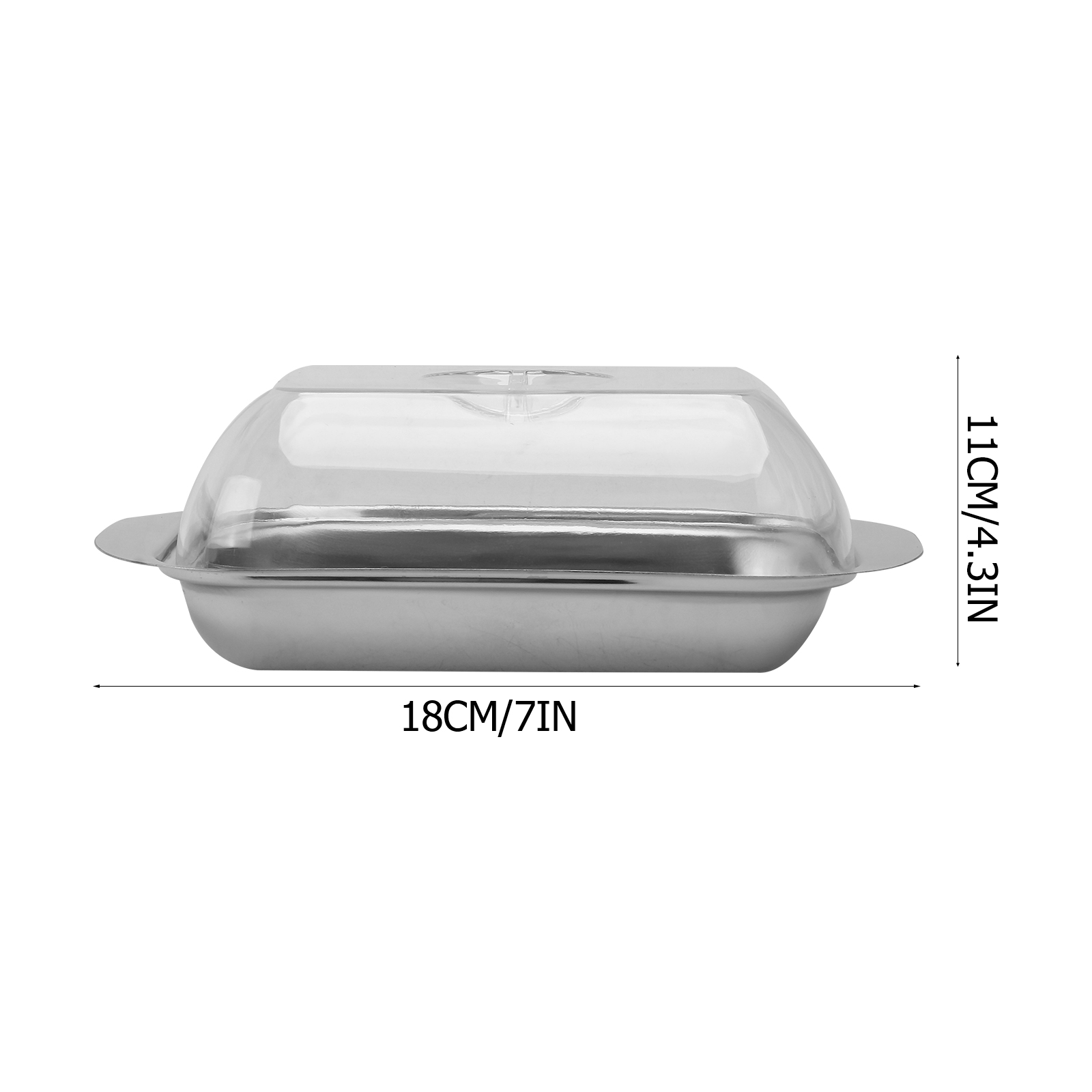 Hemoton 1Pc Stainless Steel Butter Plate Simple Beef Tallow Dish Storage Plate with Lid