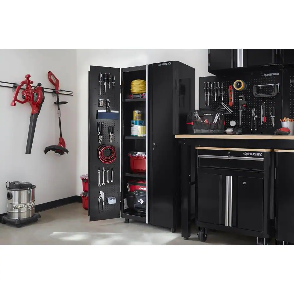 Husky G3002T-US Ready-to-Assemble 24-Gauge Steel Freestanding Garage Cabinet in Black (30 in. W x 72 in. H x 18 in. D)