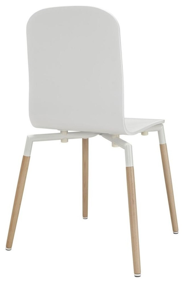 Modern White Stack Dining Wood Side Chair   Scandinavian   Dining Chairs   by BisonOffice  Houzz