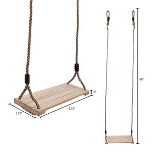 Hey! Play! Wooden Flat Bench Specialty Swing for Kids Playset HW3500011