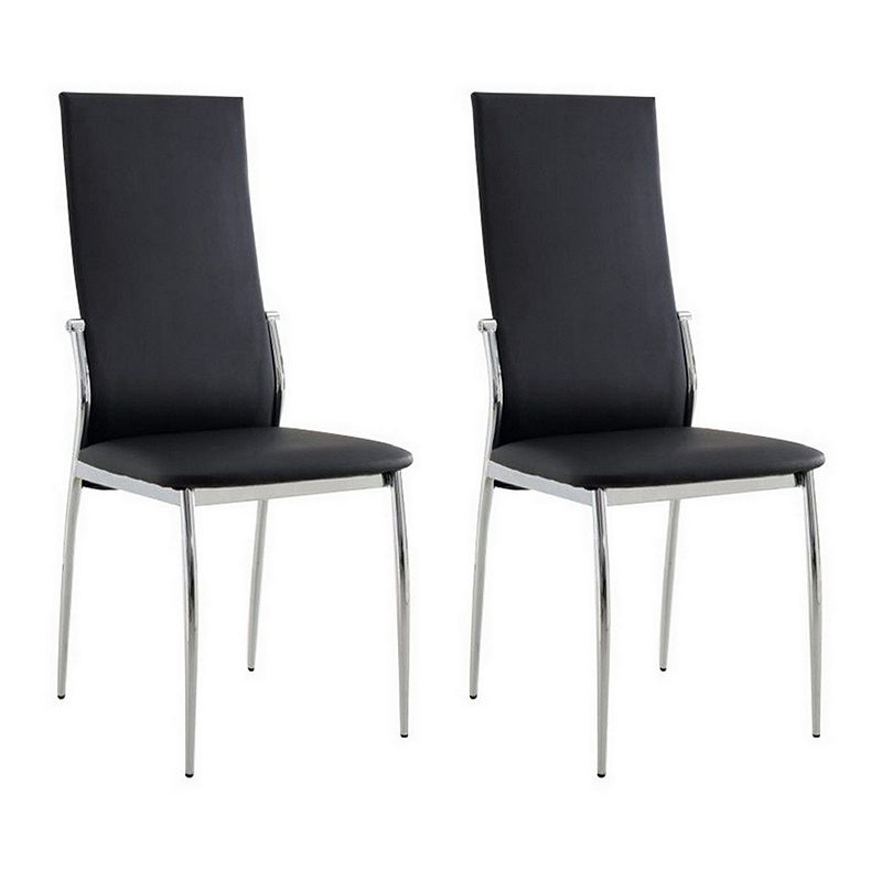 Kalawao Contemporary Side Chair， Black Finish， Set of 2