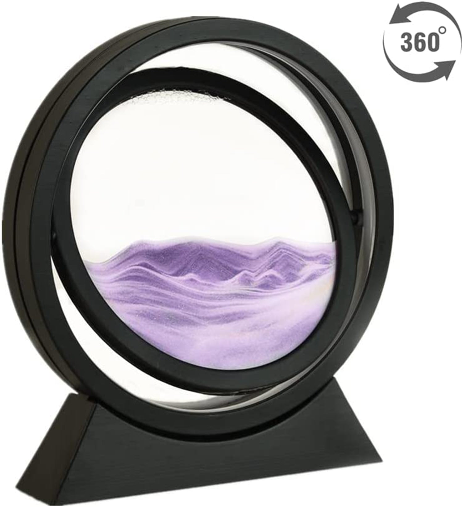 Moving Sand Art Lamp , Tanbaby 10 inch Round Glass 3D Deep Sea Sandscape in Motion Display Flowing Sand Frame Relaxing Desktop Home Office Work Decor (10