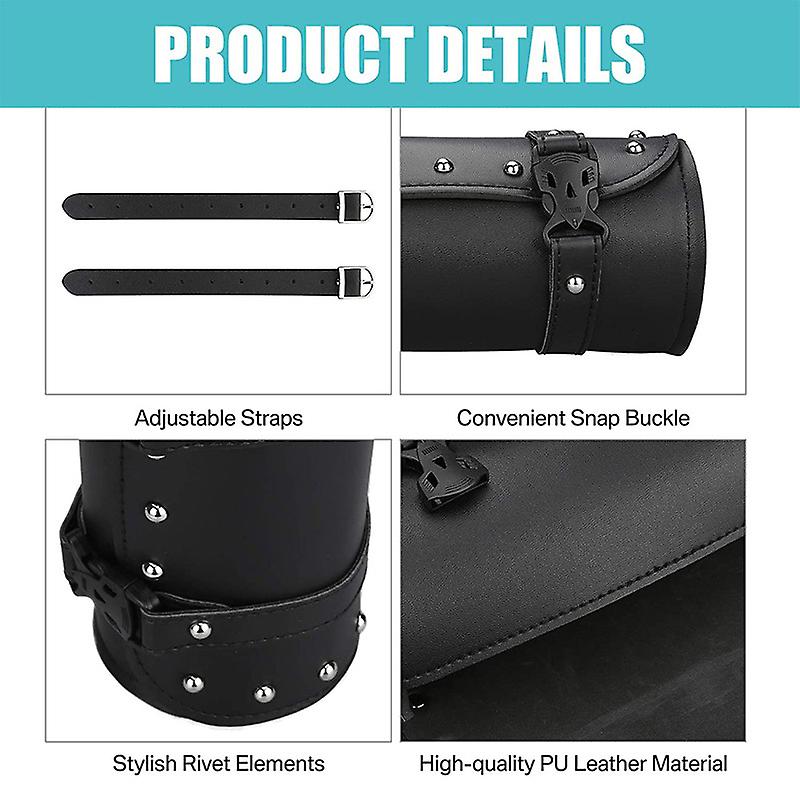 Motorcycle Saddlebag Roll Barrel Bag Universal Storage Tool Pouch For Harley OZ