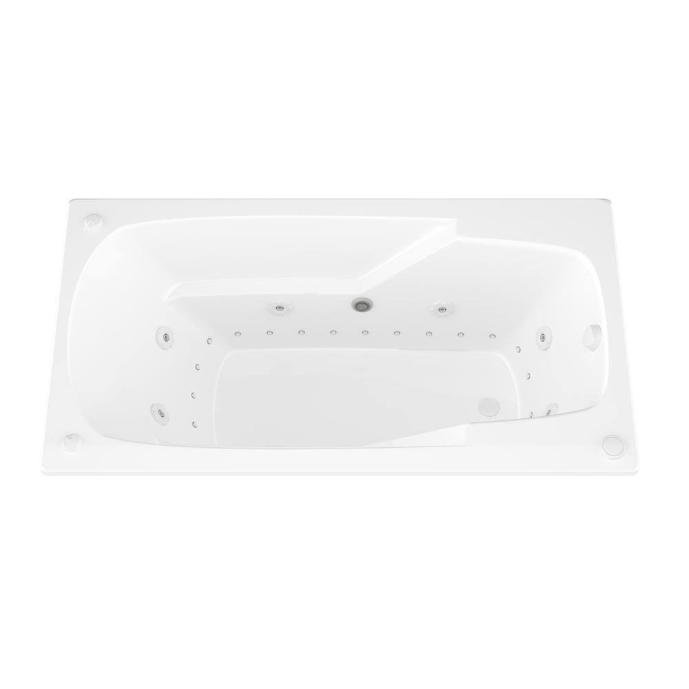 Universal Tubs Coral Diamond Series 6 ft. Right Drain Rectangular Drop-in Whirlpool and Air Bath Tub in White HD3672EDRX