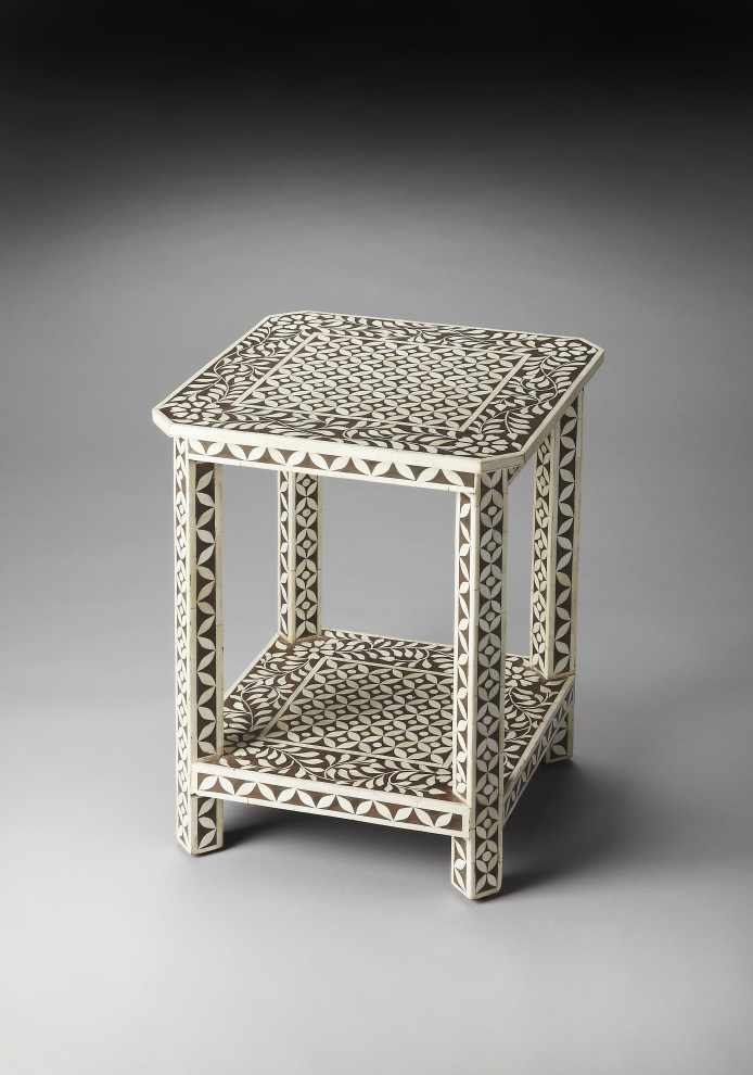 Butler Amelia Brown Bone Inlay Side Table   Mediterranean   Side Tables And End Tables   by DesignerCurios  Houzz