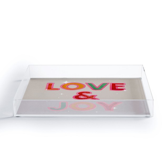 Showmemars Love Joy Festive Letters Acrylic Tray deny Designs