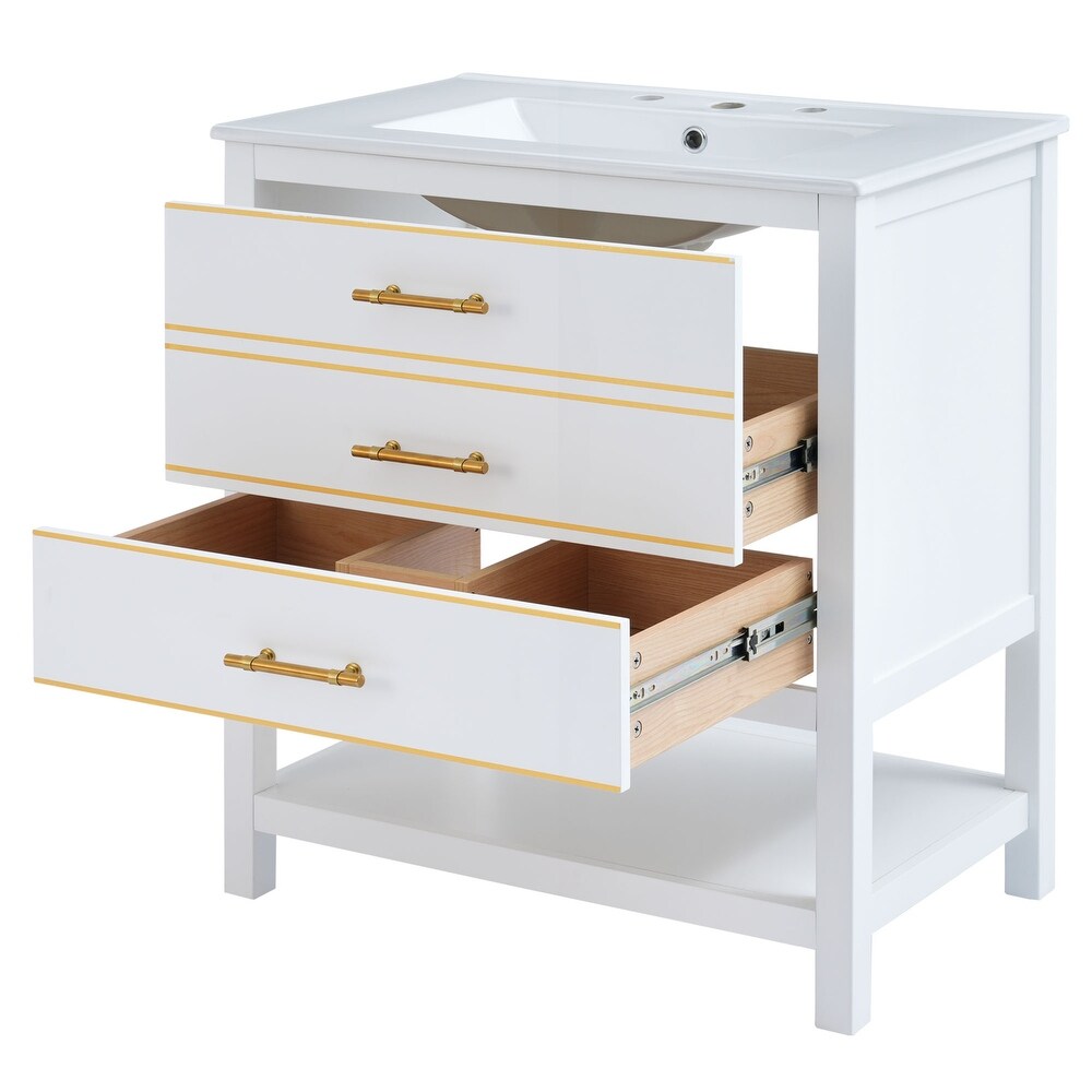 Bathroom Vanity Cabinet with Open Storage