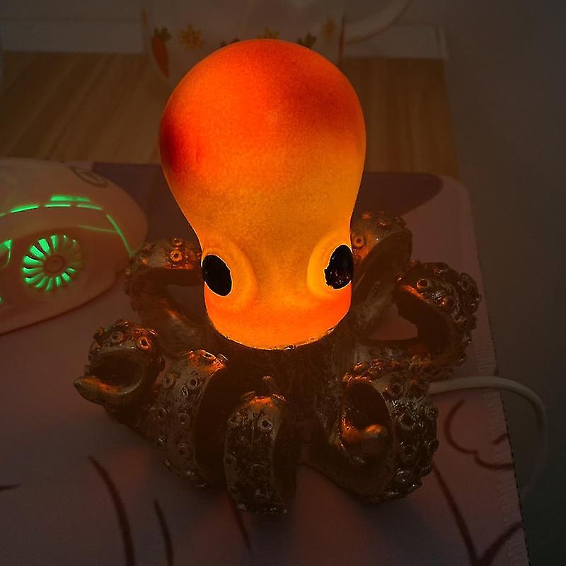 Ocean Octopus Nightlight， Decorative Lamp Manual On Off Portable Light For Stairway， Bathroom Marine Life Theme Accessory Home Kitchen Decor (oran