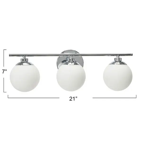 Robert Stevenson Lighting Lorne - Metal and Frosted Glass 3-Light Vanity Light