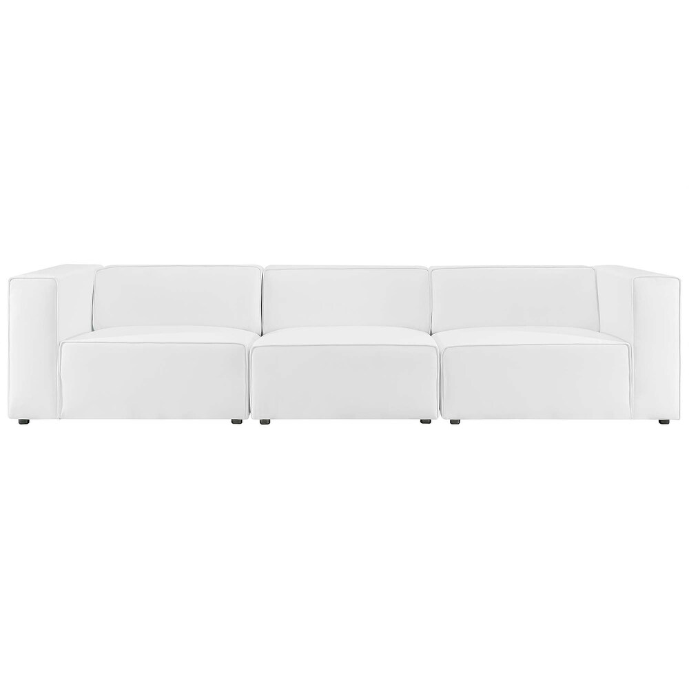 Mingle Vegan Leather 3 Piece Sectional Sofa