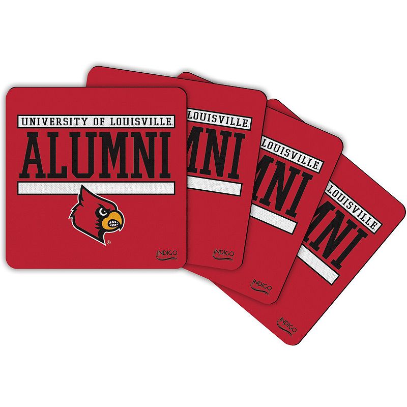 Louisville Cardinals Alumni 4-Pack Neoprene Coaster Set