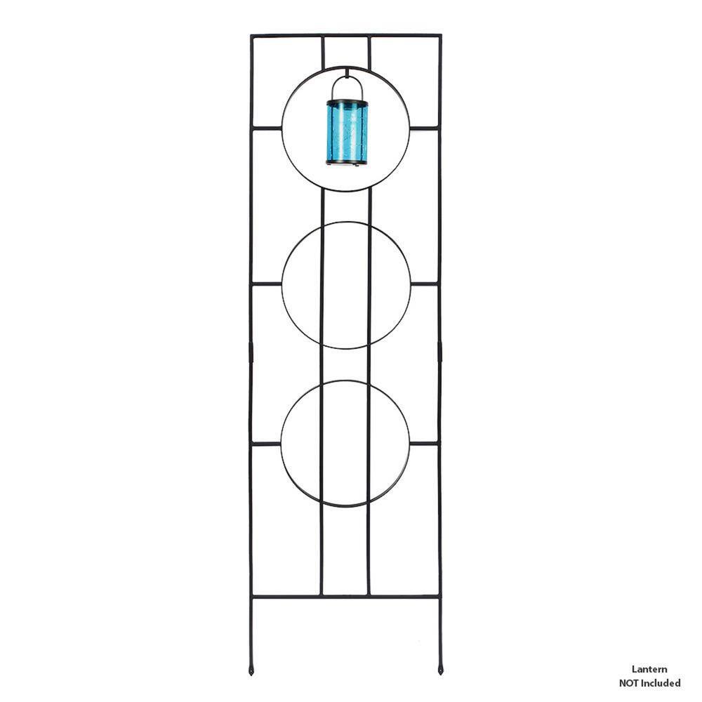 ACHLA DESIGNS Modern Samsara Decorative Garden Trellis 79.75 in. Tall Black Powder Coat Finish FT-58