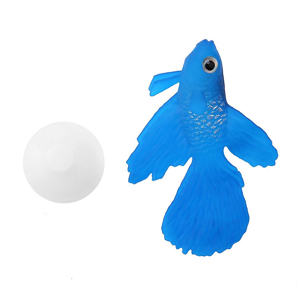 Aquarium Decoration Funny Artificial Silicone Small Fish Fish Tank Ornament Blue Betta Fish