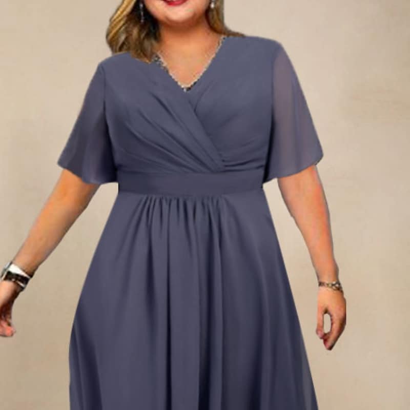 Women's Plus Size A Line Dress Solid Color