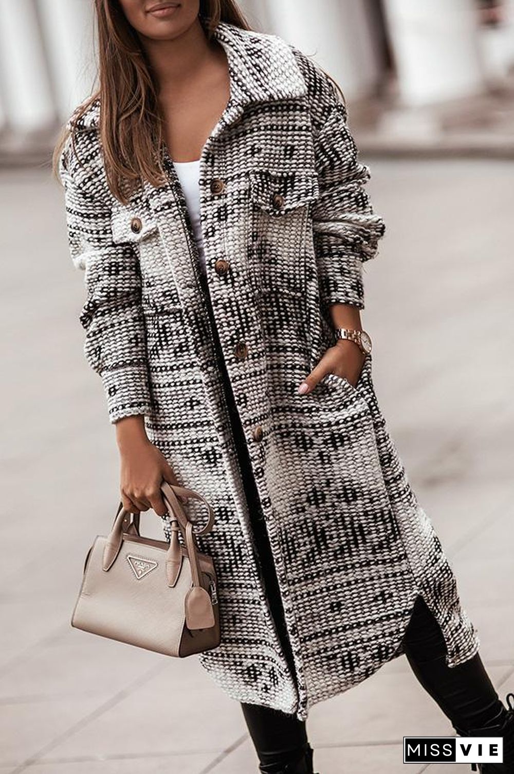 Cozy Up In Carolina Printed Coat