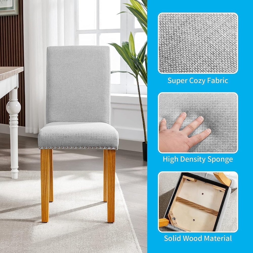 Mixoy Dining Chair Upholstered Dining Chairs with Nailed Trim Backrest Suitable for Dining Table  Kitchen Chair for Home