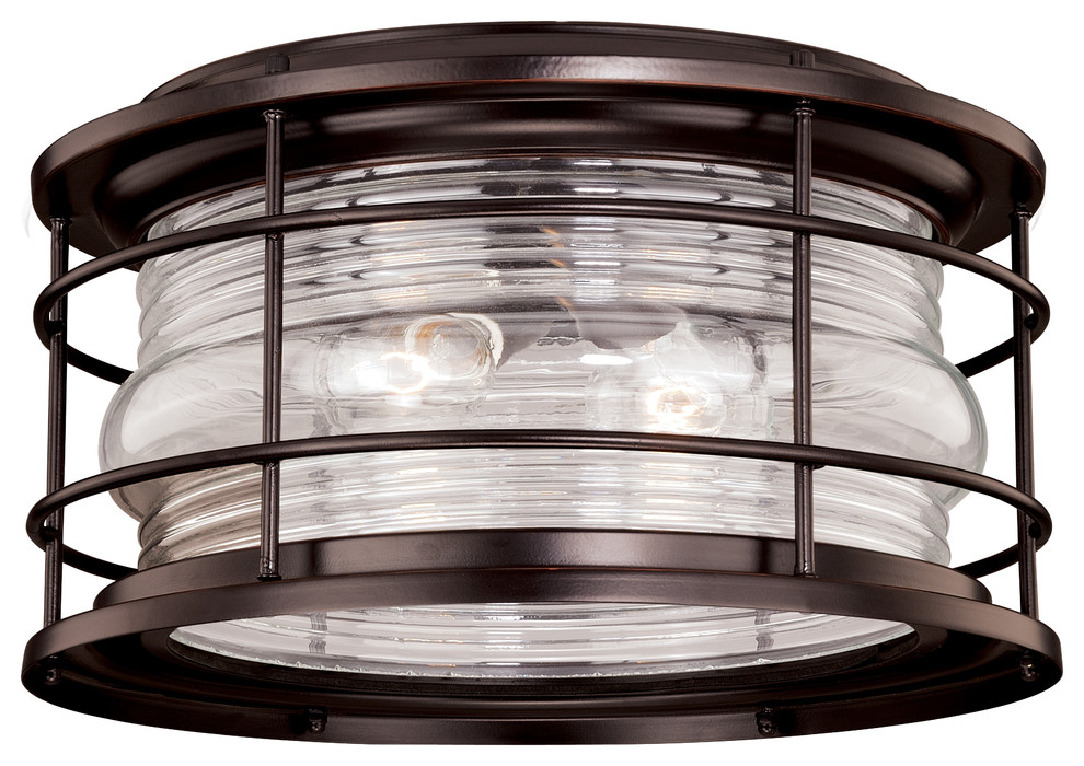 Hyannis 12 5/8 quotOutdoor Flush Mount Burnished Bronze   Beach Style   Outdoor Flush mount Ceiling Lighting   by Ownax  Houzz