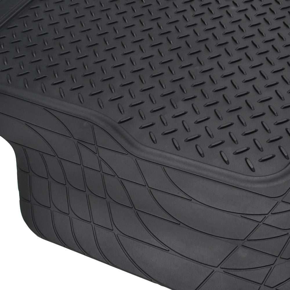 BDK Car Floor Rubber Mats with Cargo Trunk Floor Mats， All Weather Trimmable Liner， 3 Colors