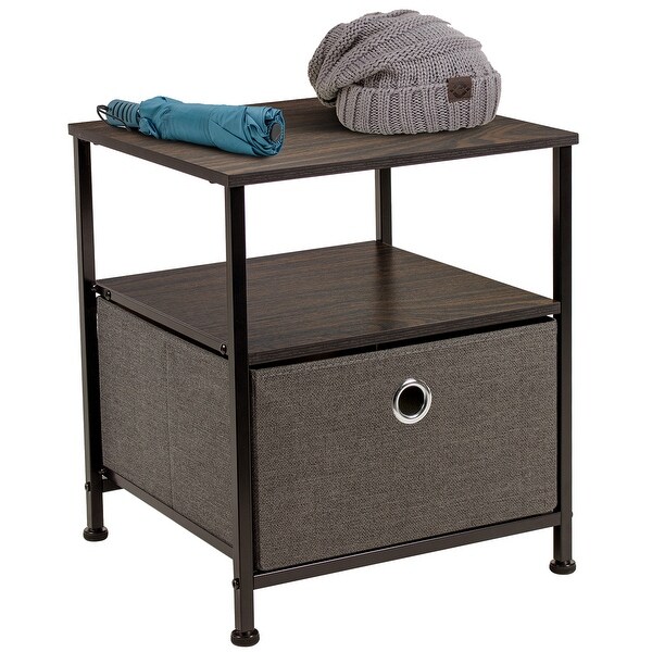 Nightstand 1-Drawer Shelf Storage - Bedside Furniture End Table Chest - - 30821853