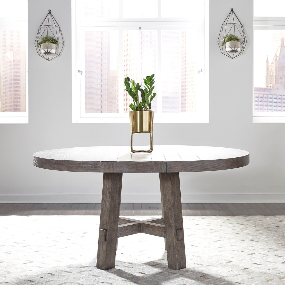 The Gray Barn Modern Farmhouse Dusty Charcoal Distressed Round Table Set